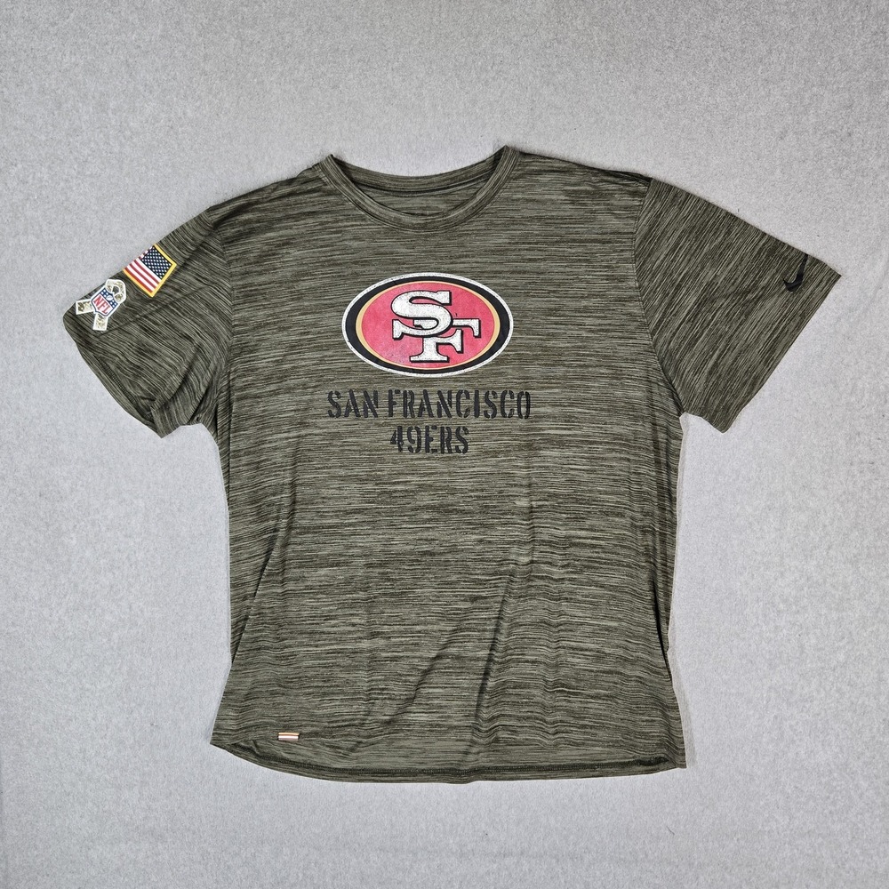 San Francisco 49ers Men Shirt 2XL Green Salute To Service Nike Short Sleeve